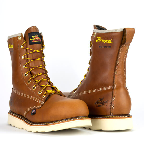 Thorogood 804-4210    American Heritage – Waterproof – 8″ Tobacco Composite Safety Toe – Plain Toe MAXWear Wedge™