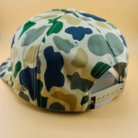 Duck Camo Script “Cowboy Hat” - 5-panel Trucker Hat