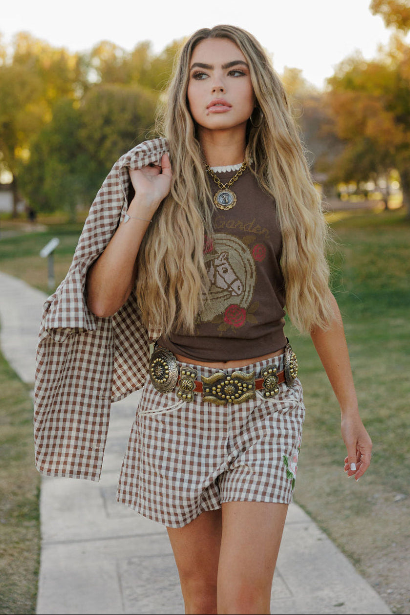 Gingham Rodeo Shorts
