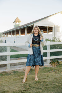 Denim Rose Skirt
