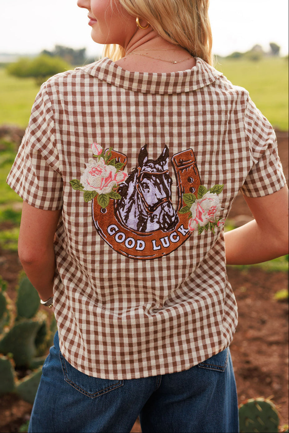 Western Gingham Blouse
