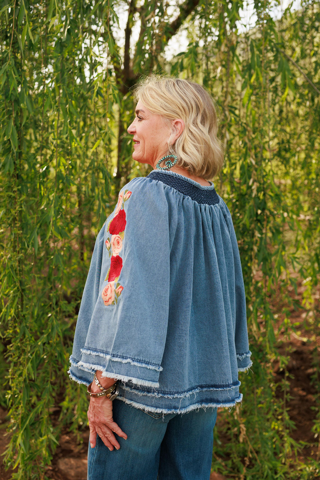Denim and Rose Top