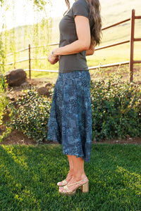 Denim Rose Skirt