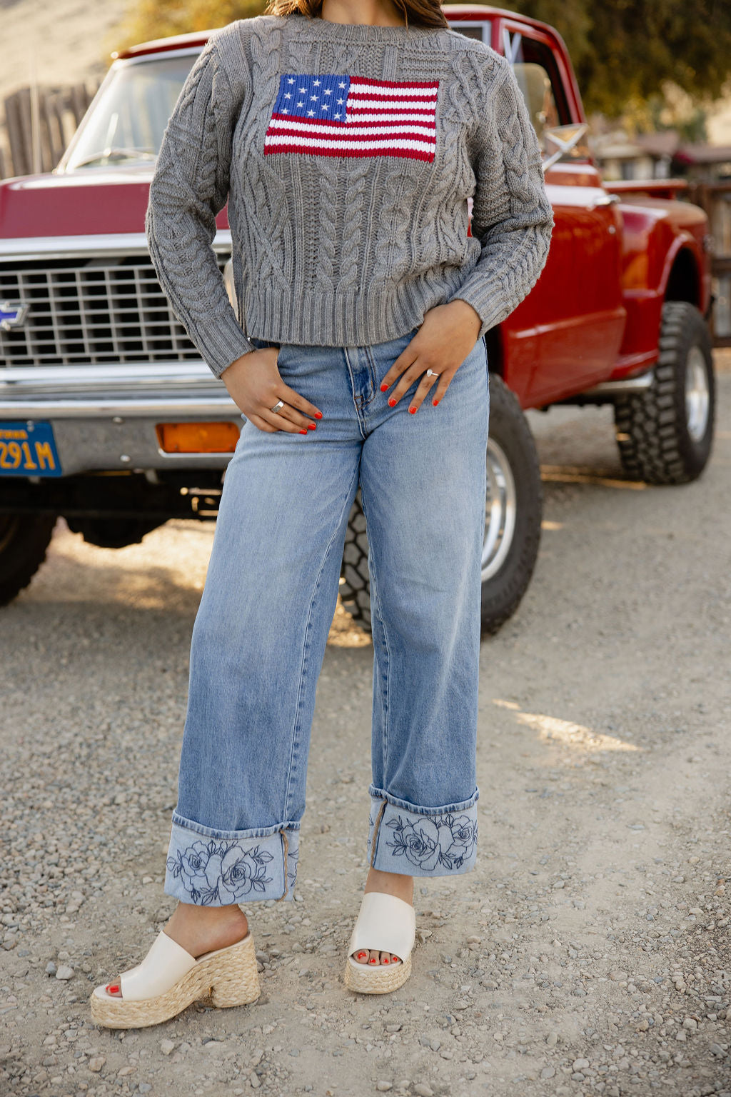Rowdy Rose Cuff Jeans