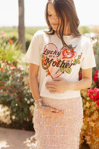 Lucky As A Mother Ivory Tee