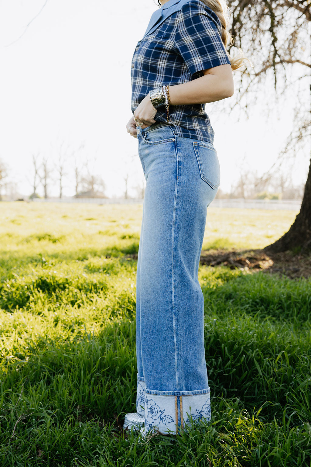 Rowdy Rose Cuff Jeans