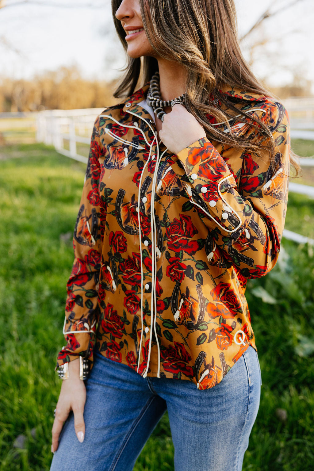 Horses & Horseshoes Button Up