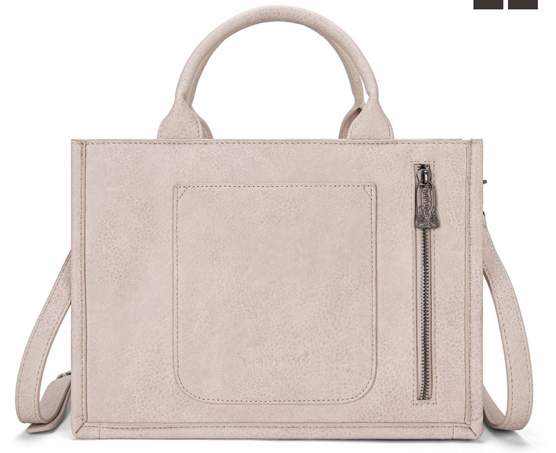 Trinity Ranch Floral Tooled Fringe Concealed Carry Tote/Crossbody - Khaki