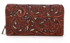 Trinity Ranch Floral Tooled Collection Wallet -Brown