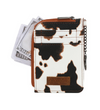 Wrangler Cow Print Print Mini Zip Card Case - Brown