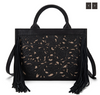 Trinity Ranch Floral Tooled Fringe Concealed Carry Tote/Crossbody - Black