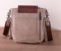 Trinity Ranch Floral Tooled Concealed Carry Crossbody Bag - Tan