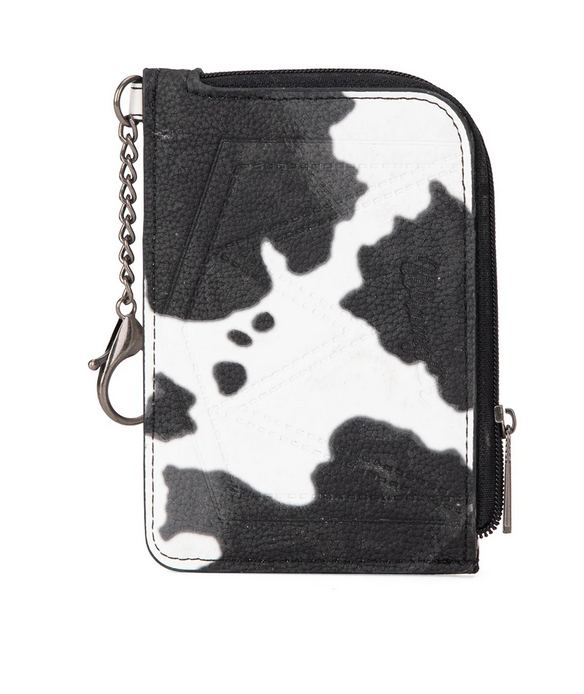 Wrangler Cow Print Print Mini Zip Card Case - Black