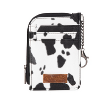 Wrangler Cow Print Print Mini Zip Card Case - Black