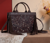 Trinity Ranch Floral Tooled Fringe Concealed Carry Tote/Crossbody - Coffee