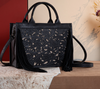 Trinity Ranch Floral Tooled Fringe Concealed Carry Tote/Crossbody - Black
