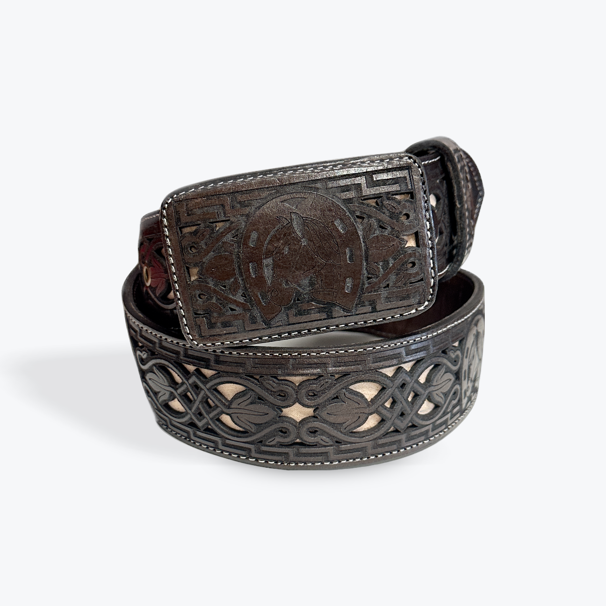 Laser Cut Belt Brown/Horse