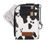 Wrangler Cow Print Print Mini Zip Card Case - Black