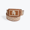 Men's Embroidered Belt - Tan